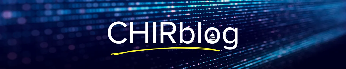 blue banner with the CHIRblog logo overlayed on it